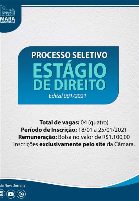 Processo Seletivo Edital 001/2021